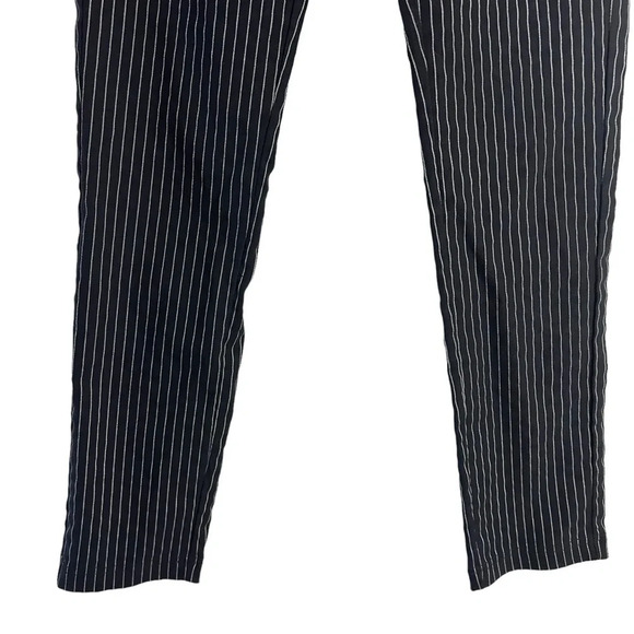 Who What Wear Black and White Striped Pants Size 2 Stretch Pull On Elastic Waist - Picture 4 of 5